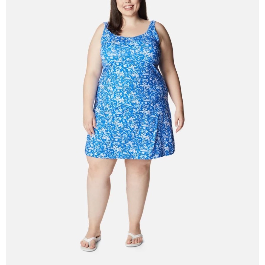 Women's PFG Freezer III Dress Plus Size Columbia Sale Blue Macaw Kona