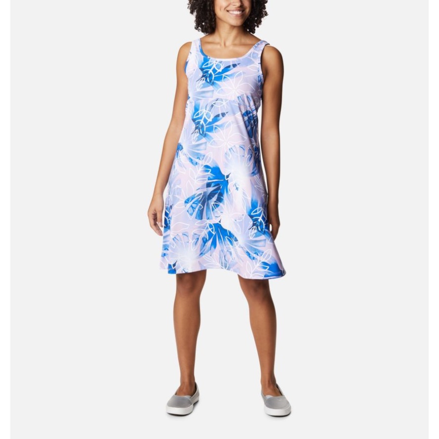 Women's PFG Freezer III Dress Serenity/Shady Coves Print Columbia Sale