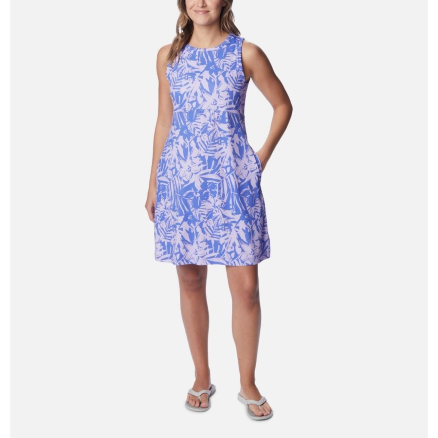 Women's PFG Freezer Tank Dress Violet Sea Palmtropics Columbia Sale