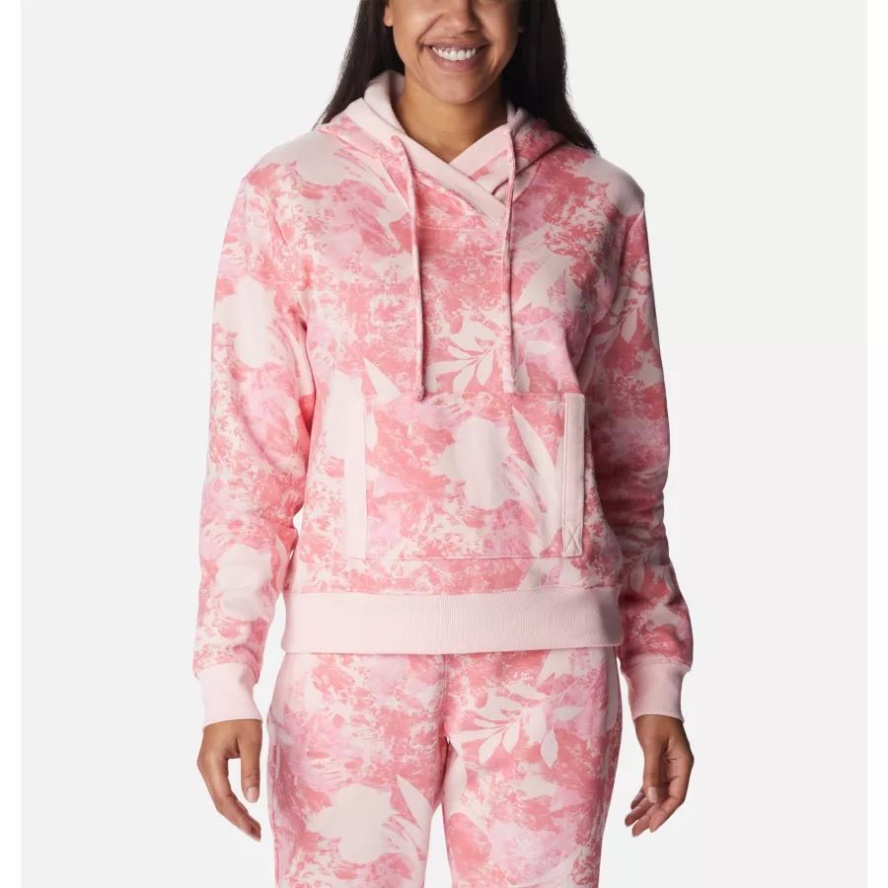 Women's PFG Slack Water French Terry Hoodie Satin Pink Skydye Columbia Sale