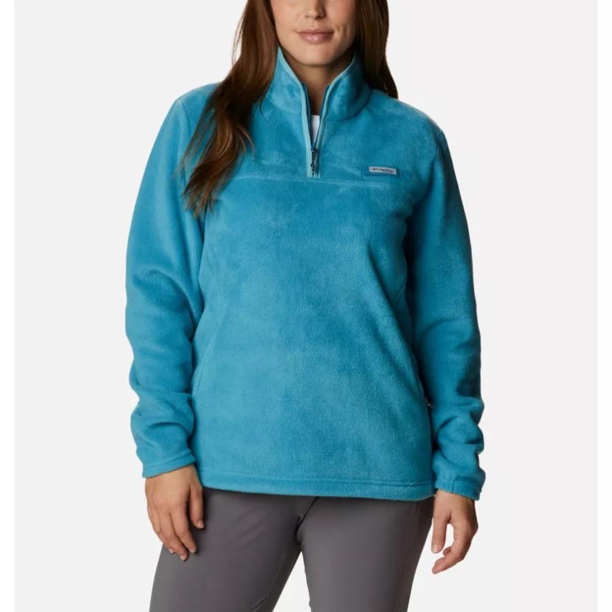 Women's PFG Slack Water Half Zip Fleece Pullover Deep Marine/Sea Wave Columbia Sale