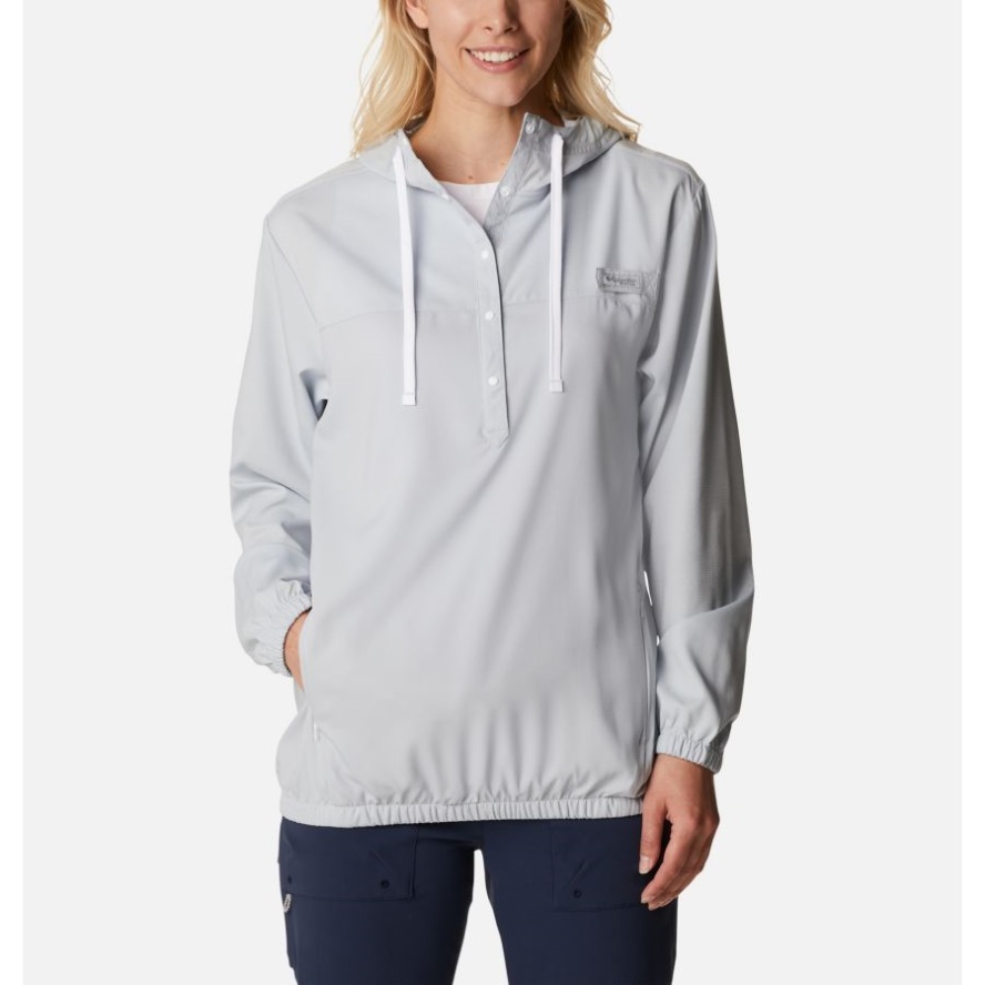 Women's PFG Tamiami Hoodie Columbia Sale Cirrus Grey/White
