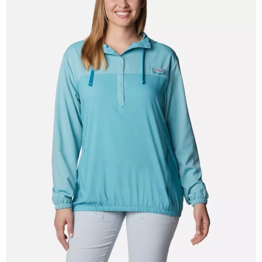 Women's PFG Tamiami Hoodie Sea Wave/Deep Marine Columbia Sale