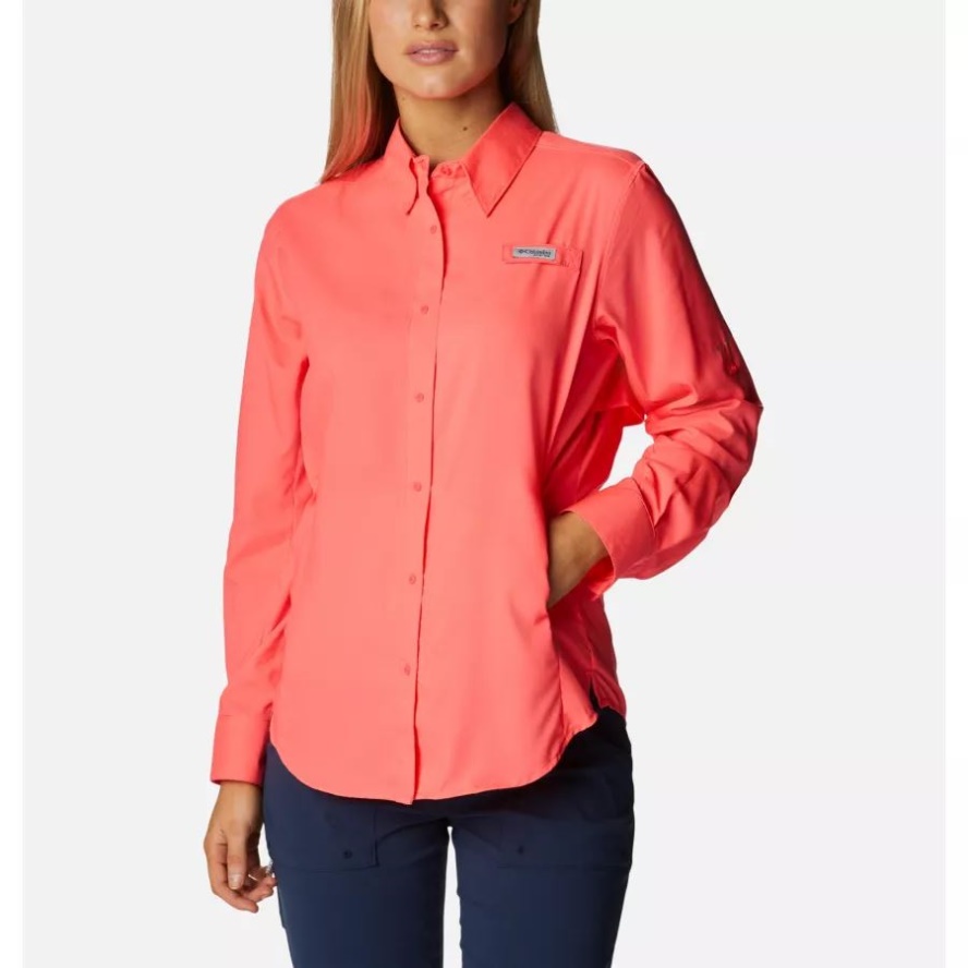 Women's PFG Tamiami II Long Sleeve Shirt Columbia Sale Neon Sunrise