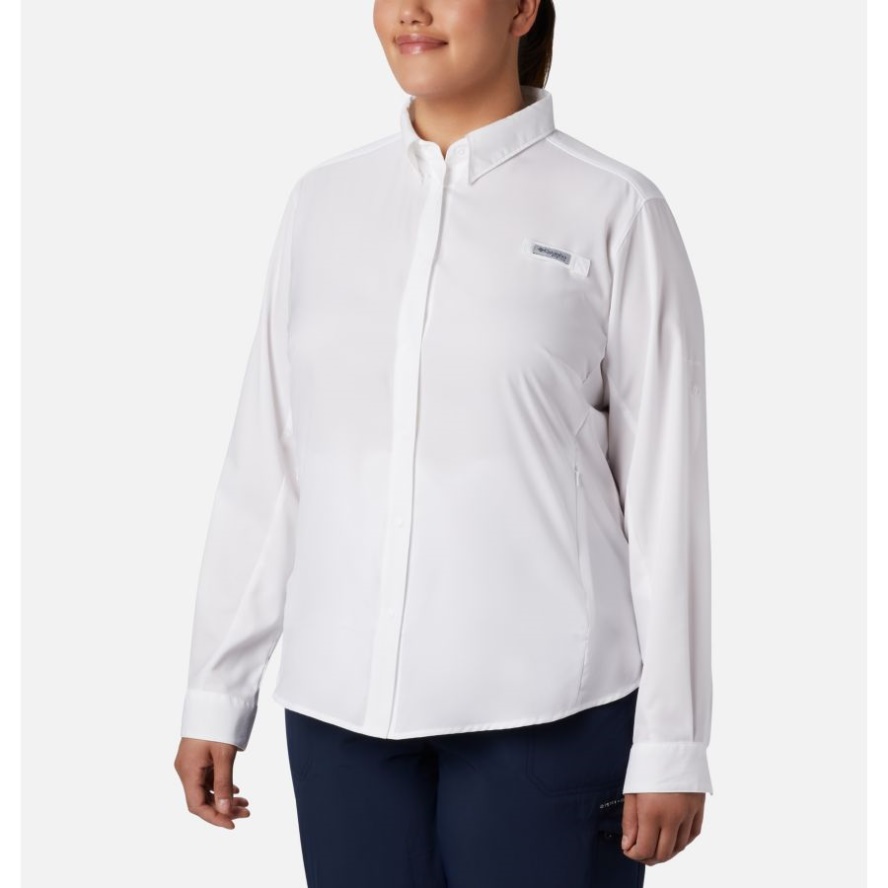 Women's PFG Tamiami II Long Sleeve Shirt Plus Size White Columbia Sale