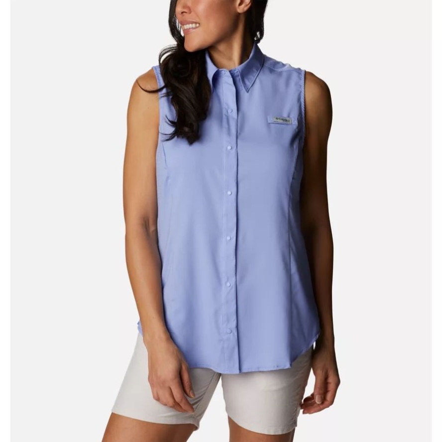 Women's PFG Tamiami Sleeveless Shirt Columbia Sale Serenity