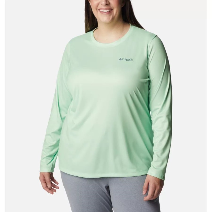 Women's PFG Tidal Tee Island Time Long Sleeve Shirt Plus Size Key West/Metal Columbia Sale