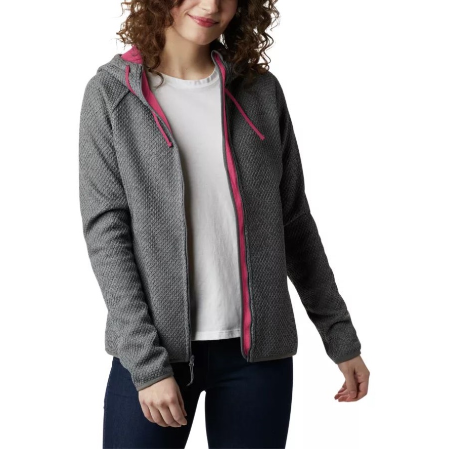 Women's Pacific Point Fleece Hoodie Monument/Salmon Columbia Sale