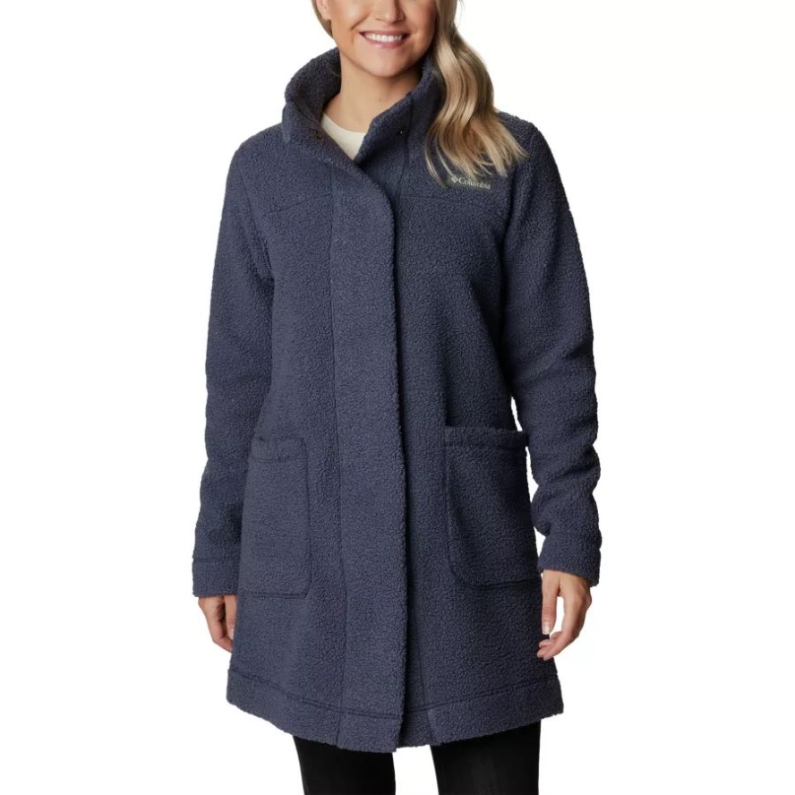 Women's Panorama Long Fleece Coat Columbia Sale Nocturnal