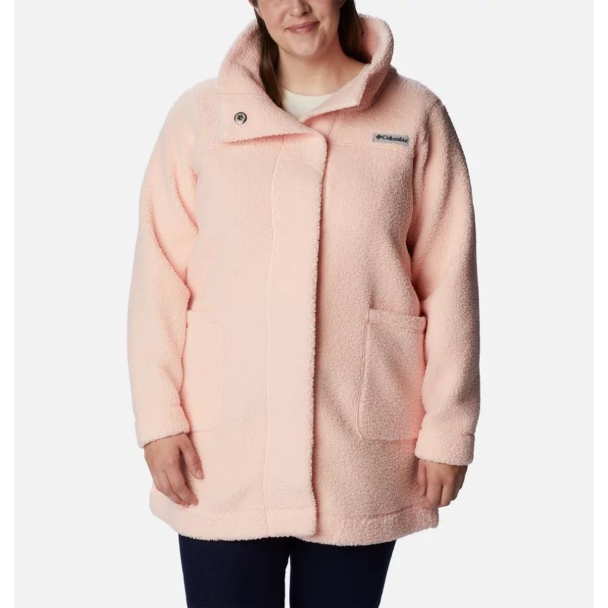 Women's Panorama Long Jacket Plus Size Columbia Sale Peach Blossom