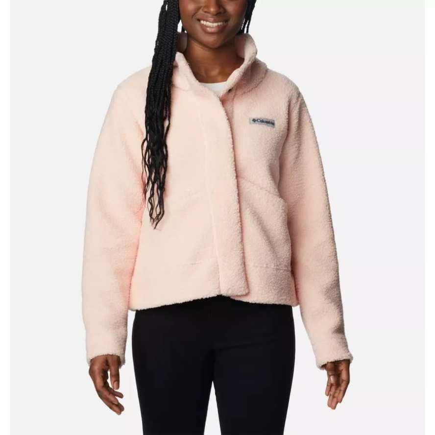 Women's Panorama Snap Fleece Jacket Columbia Sale Peach Blossom