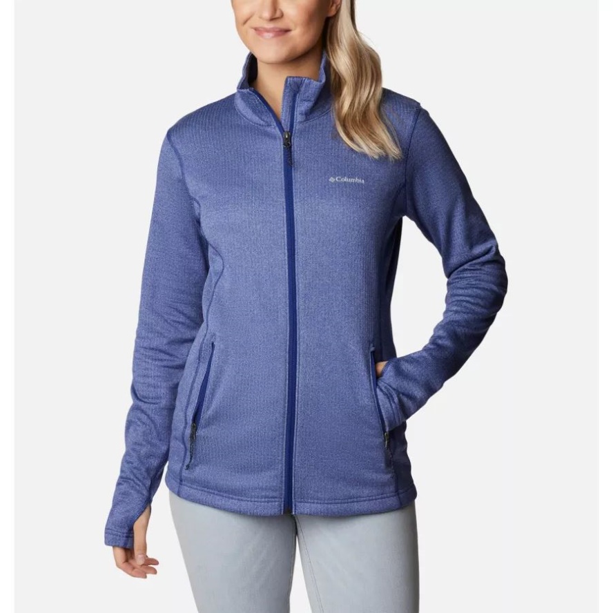 Women's Park View Grid Fleece Full Zip Columbia Sale Dark Sapphire Heather