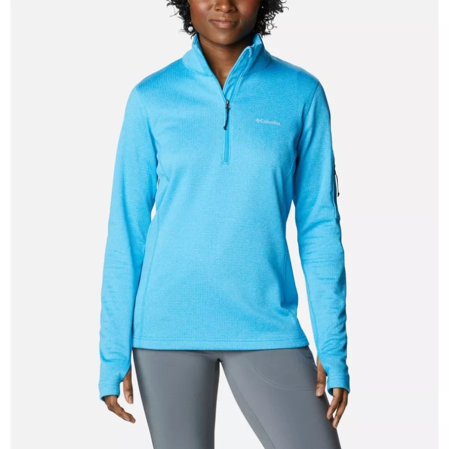 Women's Park View Half Zip Fleece Blue Chill Heather Columbia Sale
