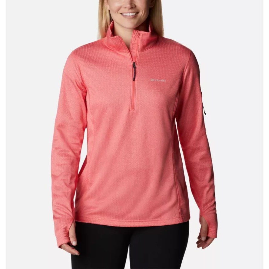 Women's Park View Half Zip Fleece Columbia Sale Blush Pink Heather