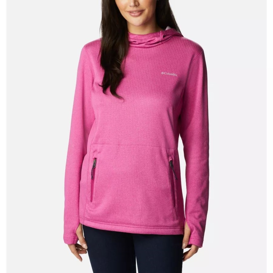 Women's Park View Hooded Fleece Pullover Columbia Sale Wild Fuchsia Heather