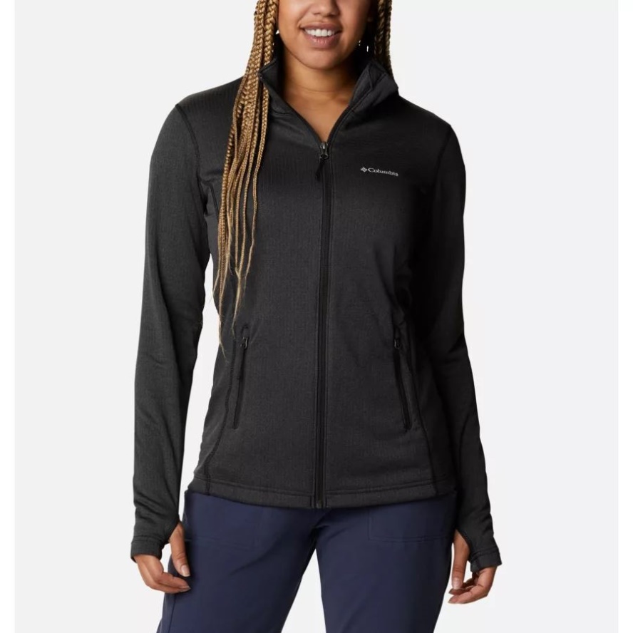 Women's Park View Technical Fleece Jacket Black Heather Columbia Sale