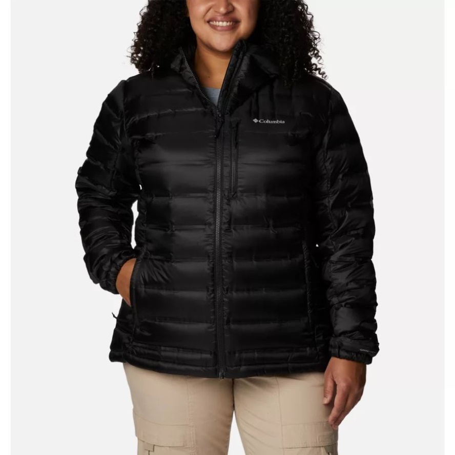 Women's Pebble Peak Down Hooded Jacket Plus Size Columbia Sale Black