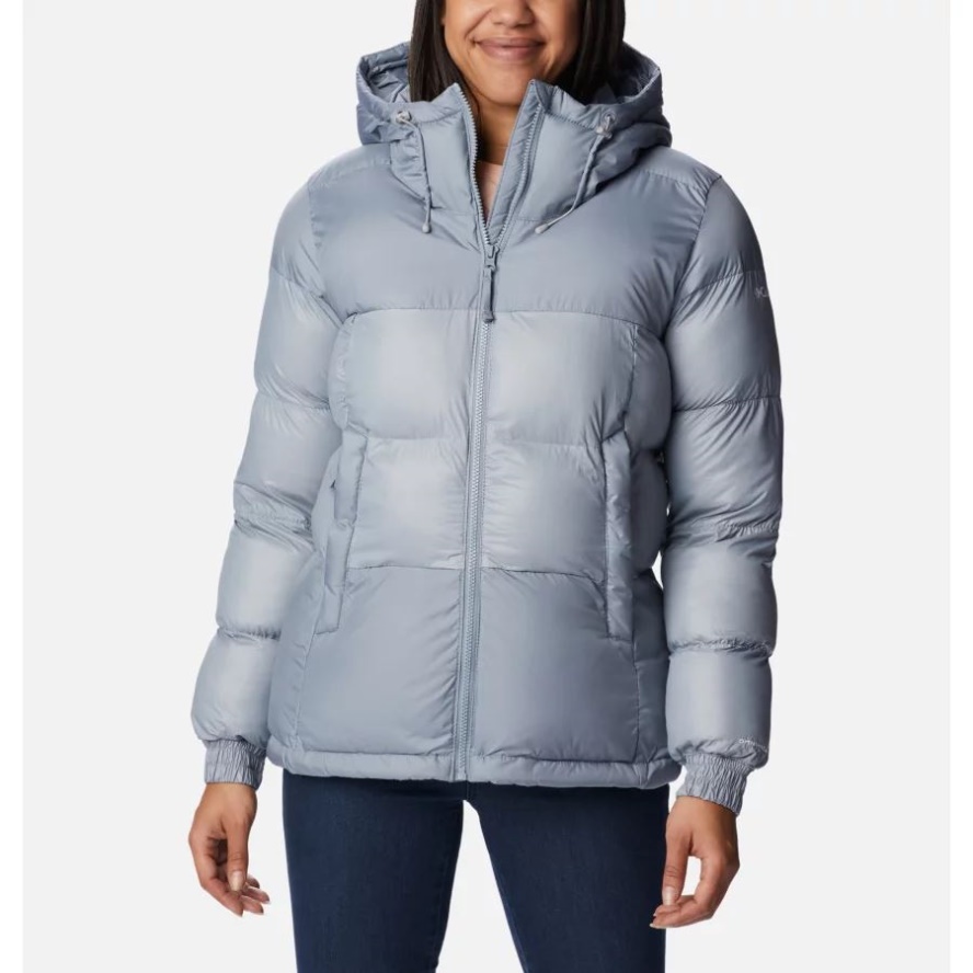 Women's Pike Lake II Insulated Hooded Puffer Jacket Columbia Sale Tradewinds Grey