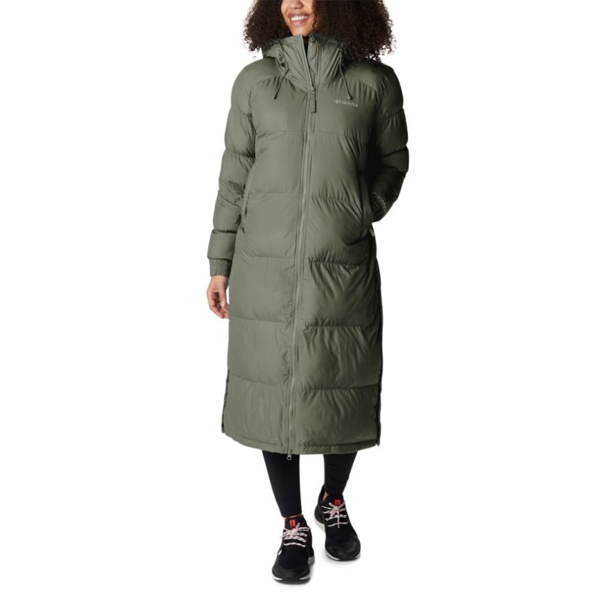 Women's Pike Lake Long Jacket Columbia Sale Stone Green/Olive Green
