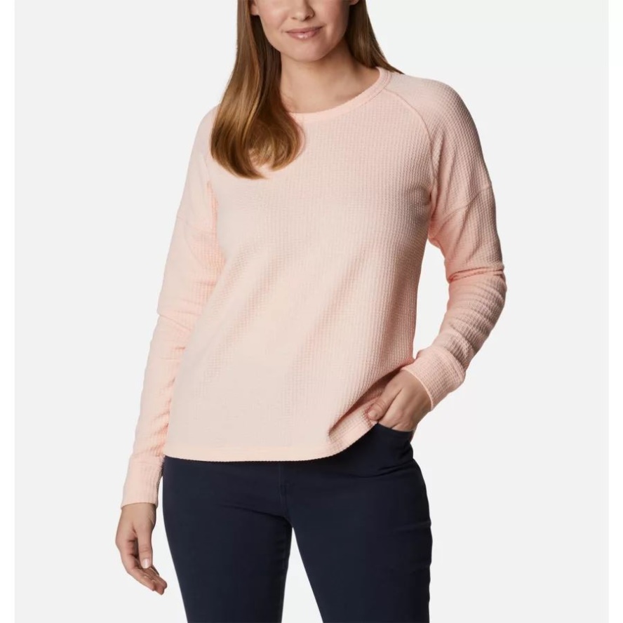Women's Pine Peak Long Sleeve Thermal Shirt Columbia Sale Peach Blossom Heather