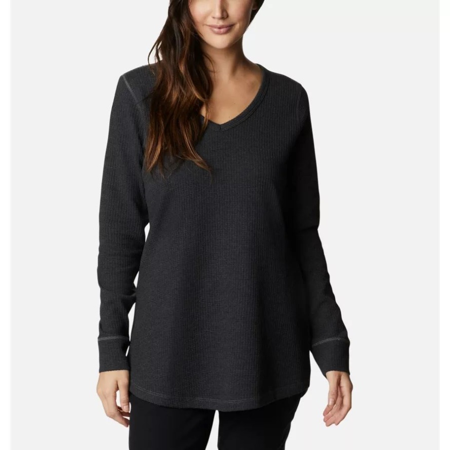 Women's Pine Peak Long Sleeve Thermal Tunic Black Heather Columbia Sale
