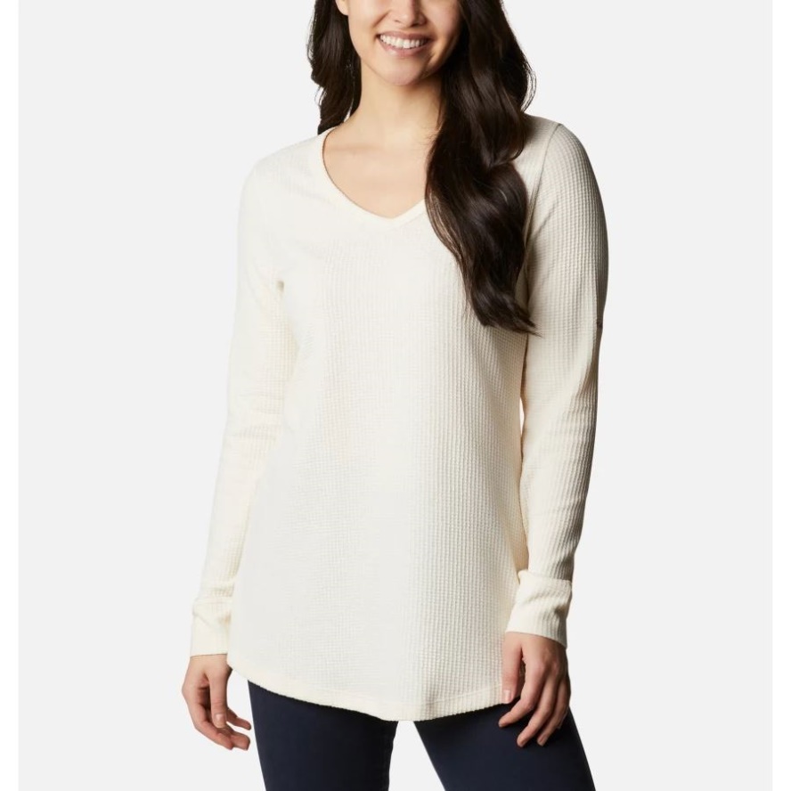 Women's Pine Peak Long Sleeve Thermal Tunic Columbia Sale Chalk Heather