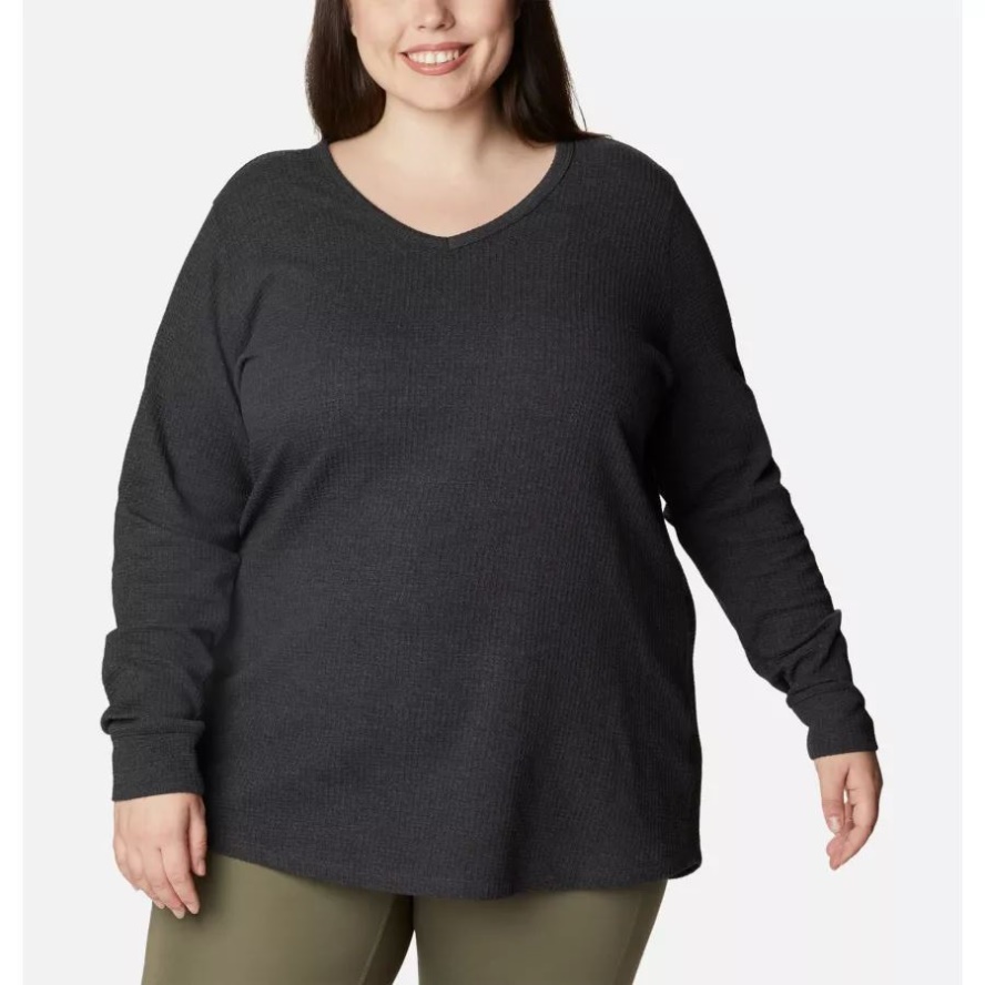 Women's Pine Peak Long Sleeve Thermal Tunic Plus Size Columbia Sale Black Heather