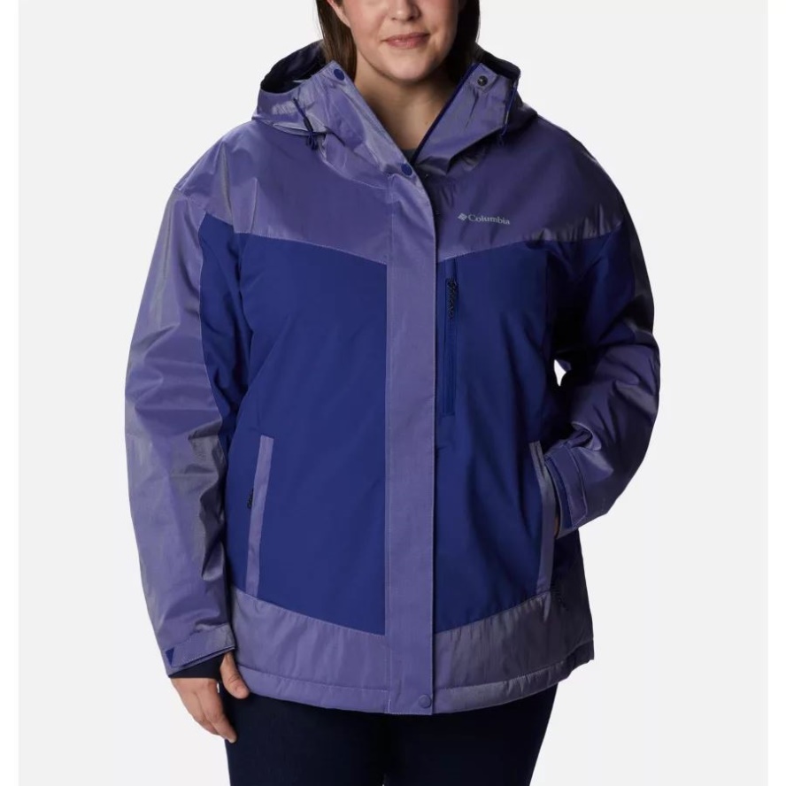 Women's Point Park Insulated Jacket Plus Size Columbia Sale Dark Sapphire Sheen