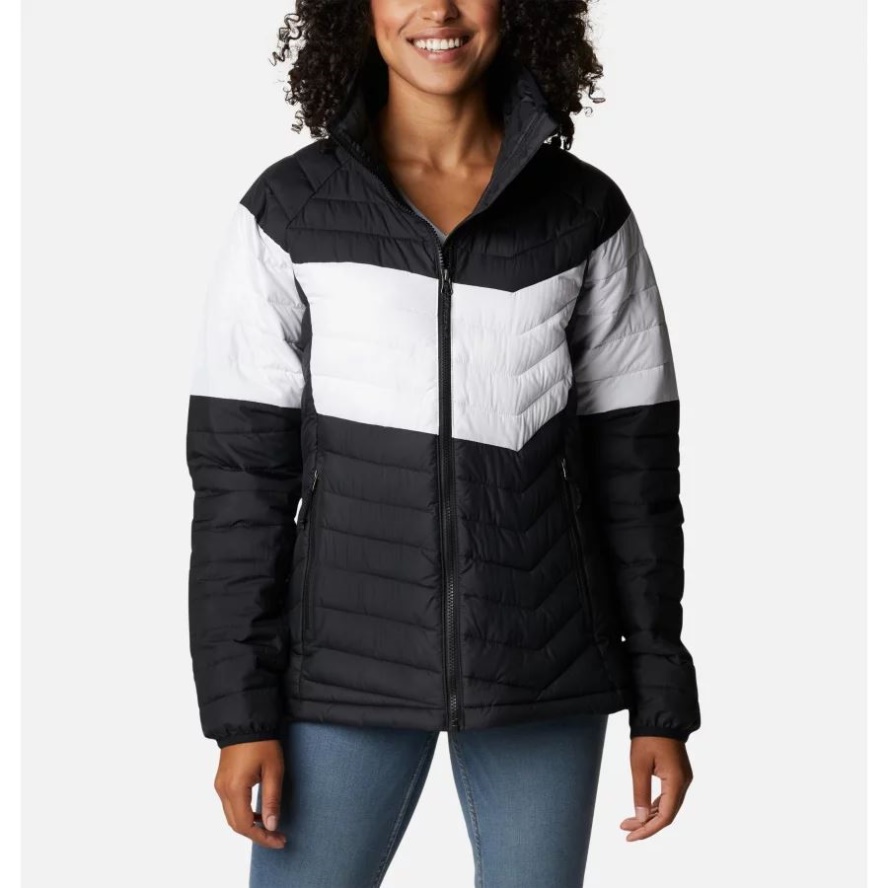 Women's Powder Lite Blocked Jacket Black/White/Black Columbia Sale