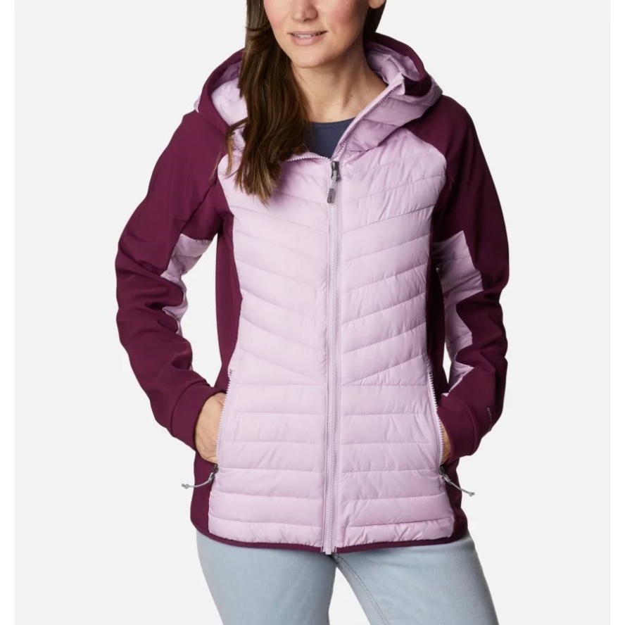Women's Powder Lite Hybrid Hooded Jacket Columbia Sale Aura/Marionberry