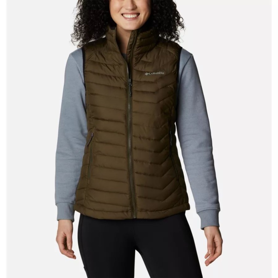 Women's Powder Lite Insulated Vest Columbia Sale Olive Green