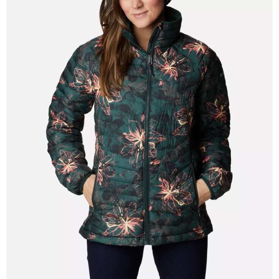 Women's Powder Lite Jacket Columbia Sale Spruce Aurelian Print