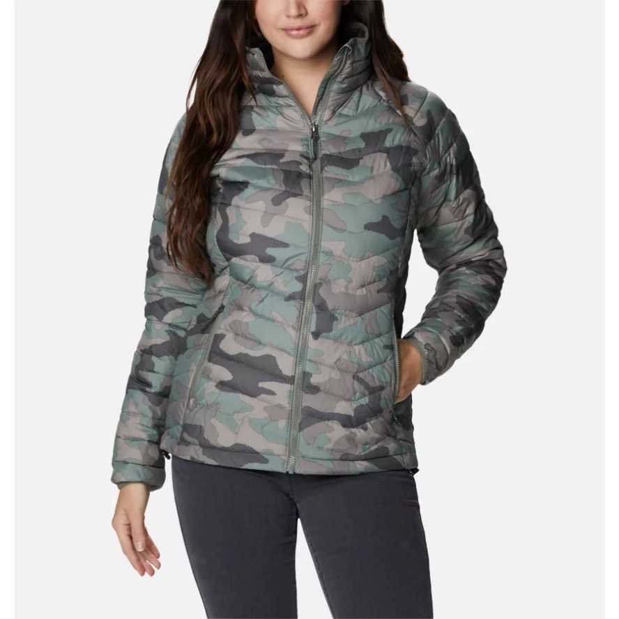 Women's Powder Lite Jacket Cypress Trad Camo Print Columbia Sale