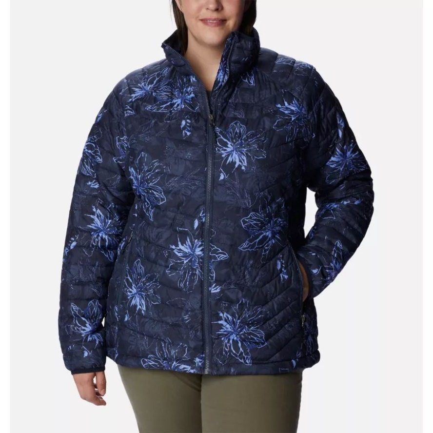 Women's Powder Lite Jacket Plus Size Columbia Sale Nocturnal Aurelian Print