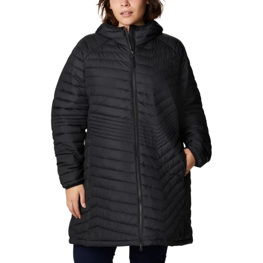 Women's Powder Lite Mid Jacket Plus Size Columbia Sale Black