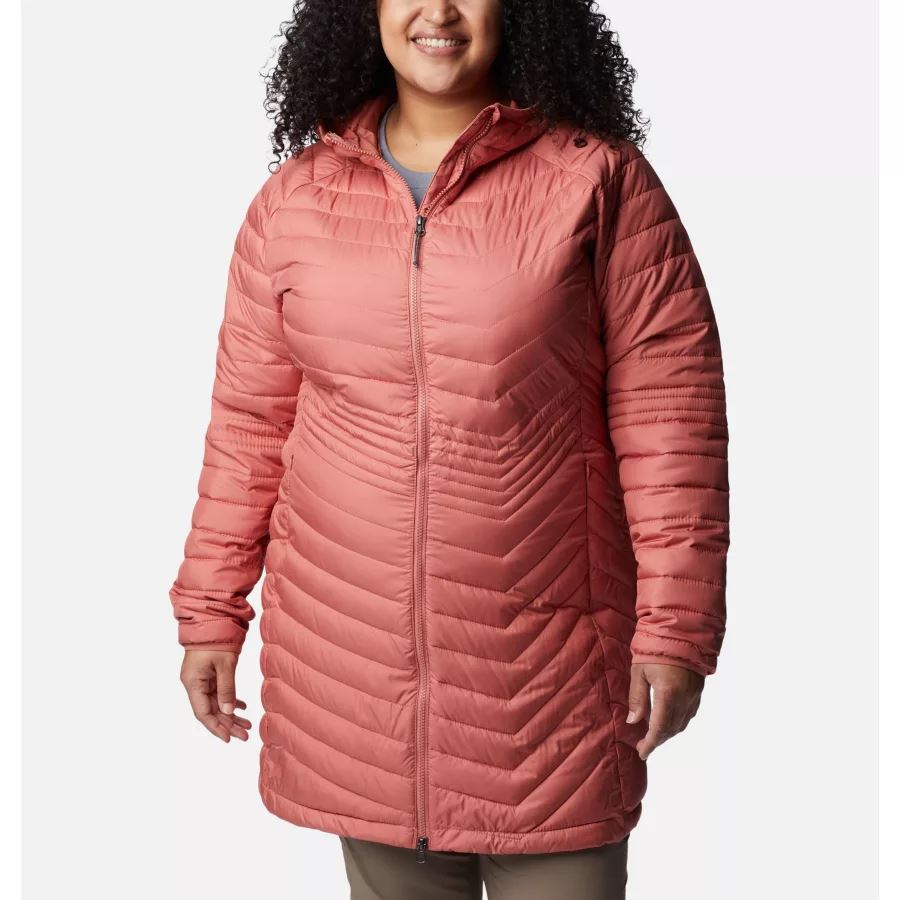 Women's Powder Lite Mid Jacket Plus Size Columbia Sale Dark Coral