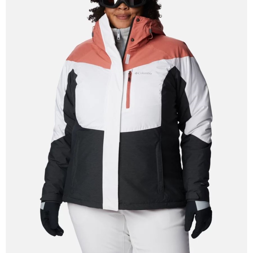Women's Rosie Run Insulated Jacket Plus Size White/Dk Coral Heather/Shark Heather Columbia Sale