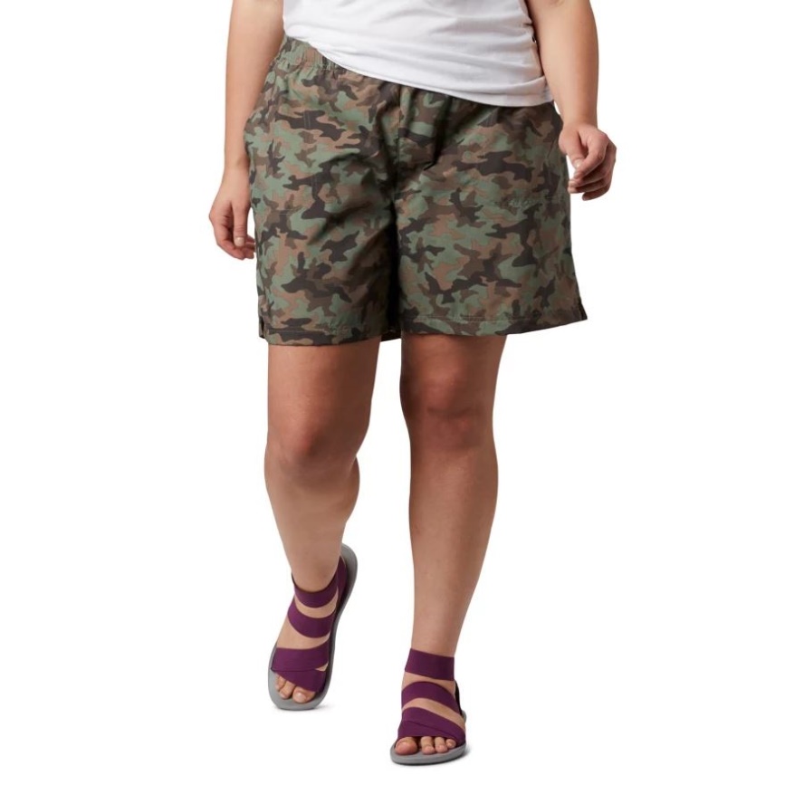 Women's Sandy River II Printed Shorts Plus Size Cypress Camo Print Columbia Sale