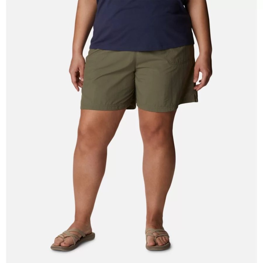 Women's Sandy River Shorts Plus Size Columbia Sale Stone Green