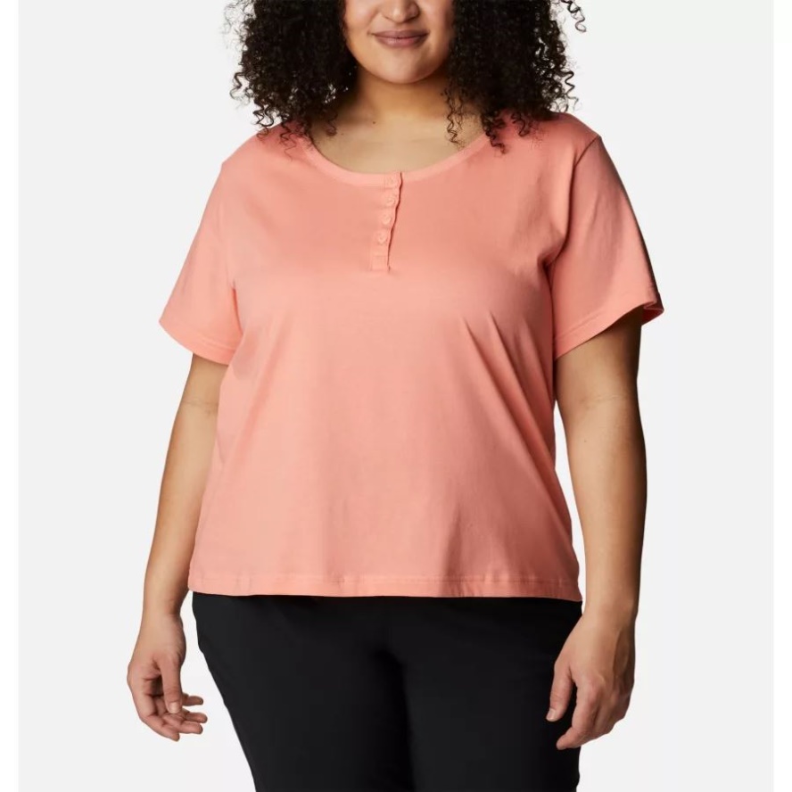 Women's Sapphire Point Henley Plus Size Columbia Sale Coral Reef