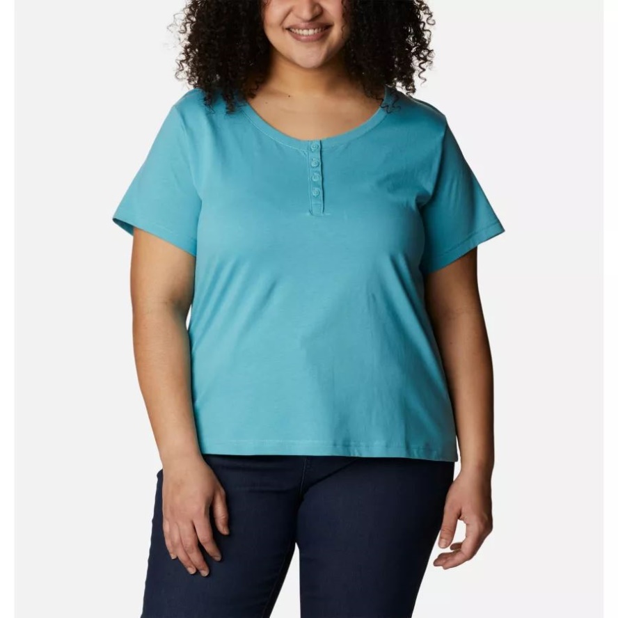 Women's Sapphire Point Henley Plus Size Columbia Sale Sea Wave