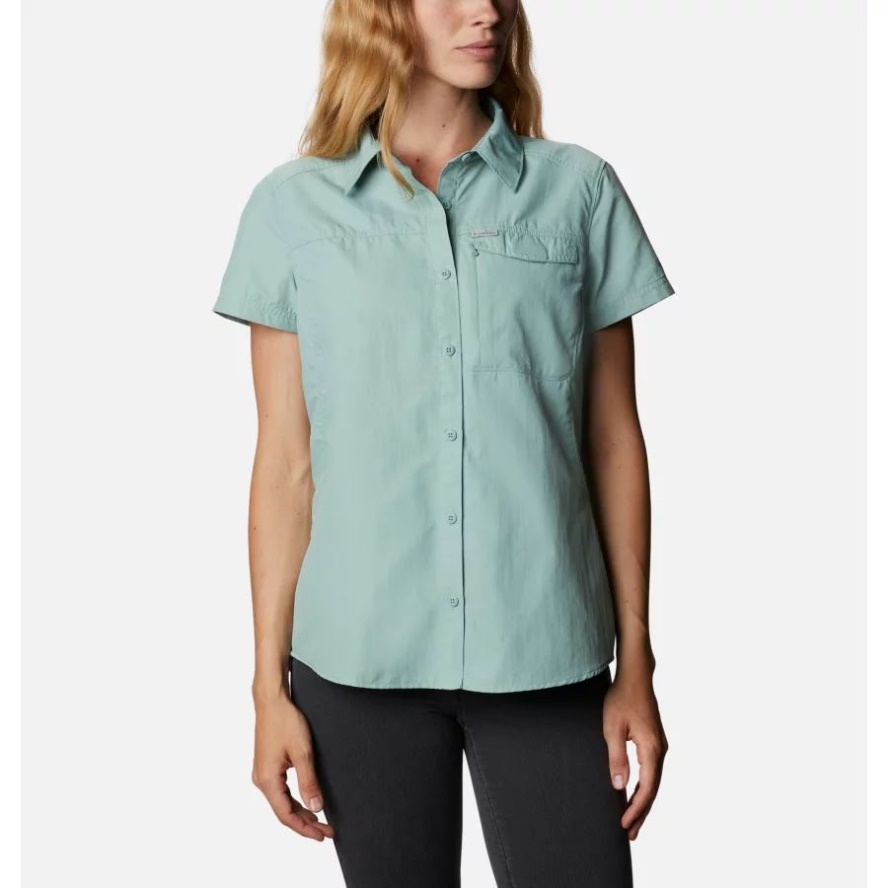 Women's Silver Ridge 2.0 Short Sleeve Shirt Columbia Sale Aqua Tone