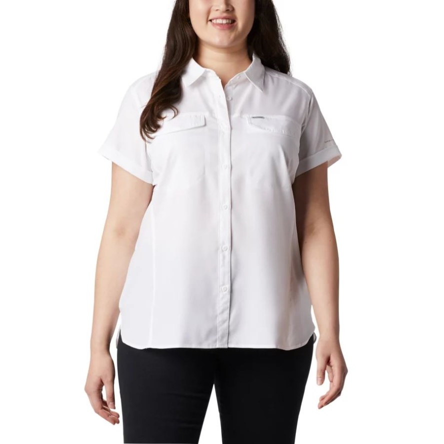 Women's Silver Ridge Lite Short Sleeve Plus Size Columbia Sale White
