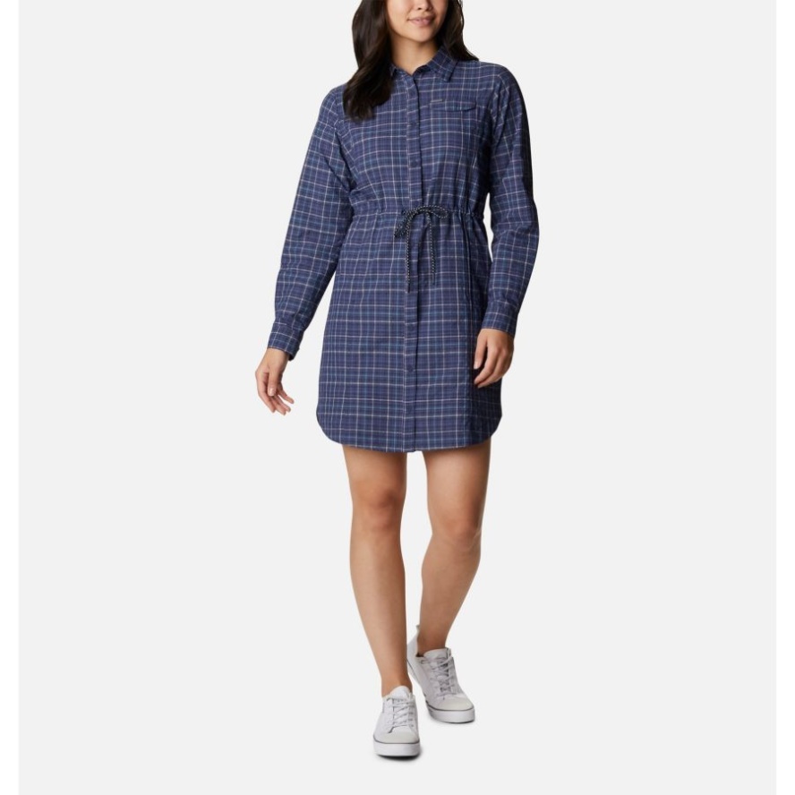 Women's Silver Ridge Novelty Dress Nocturnal Elevation Grid Columbia Sale