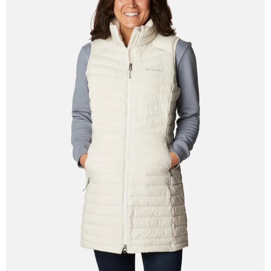 Women's Slope Edge Long Vest Columbia Sale Chalk
