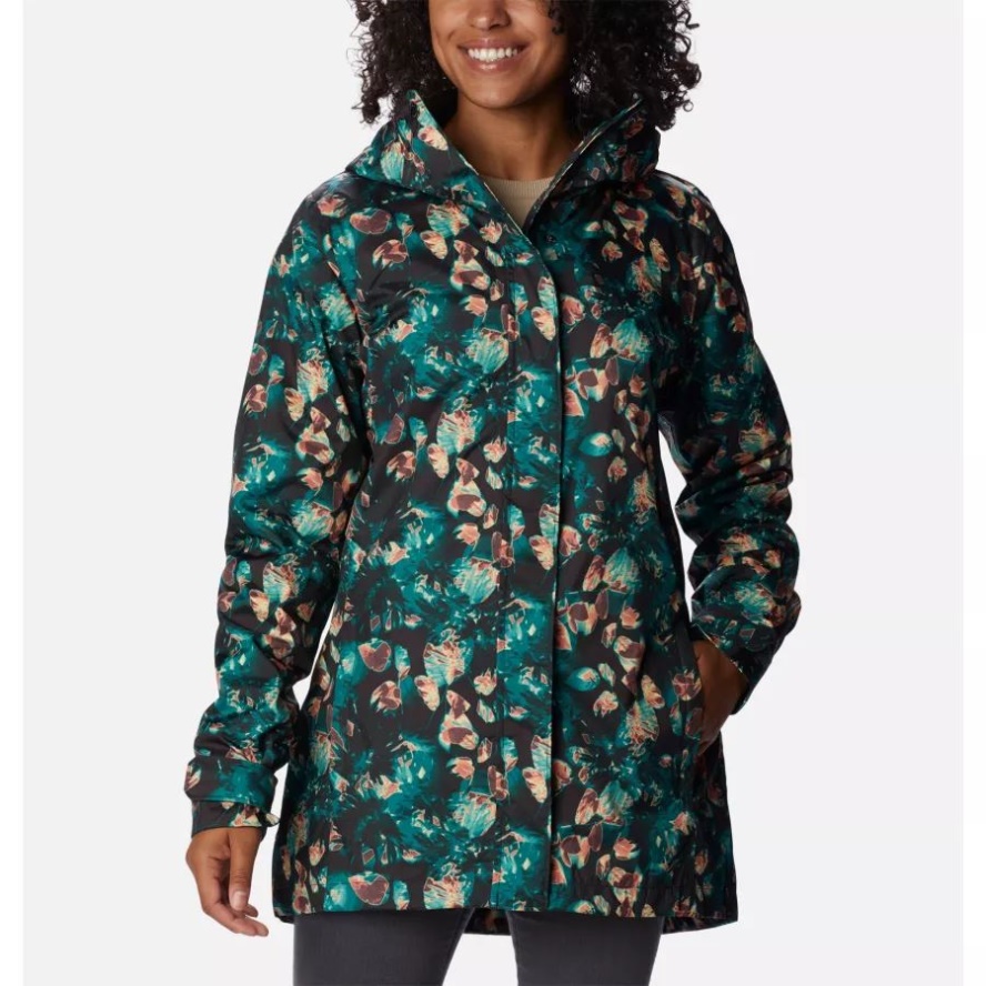 Women's Splash A Little II Jacket Spruce Solarized Print Columbia Sale