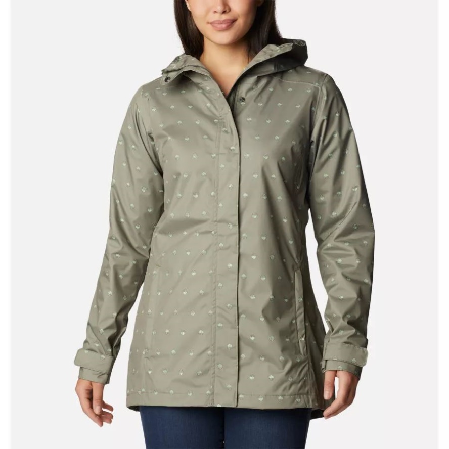 Women's Splash A Little II Jacket Stone Green Swell Dots Print Columbia Sale