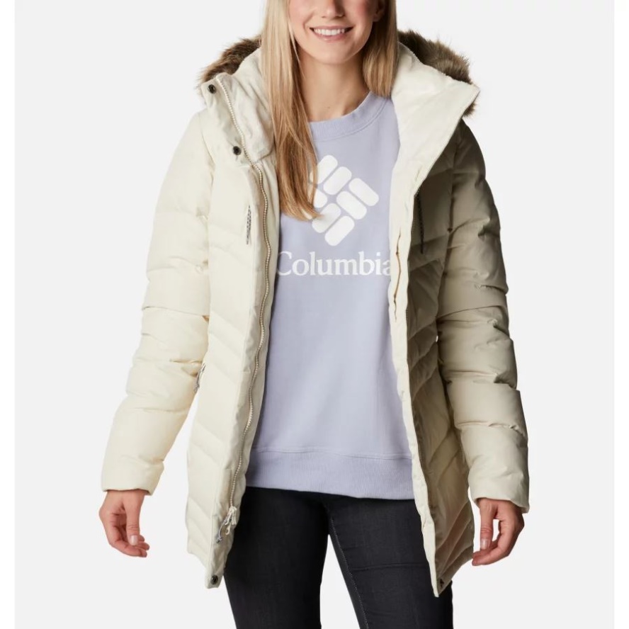 Women's St. Cloud Hooded Mid Down Jacket Chalk Columbia Sale