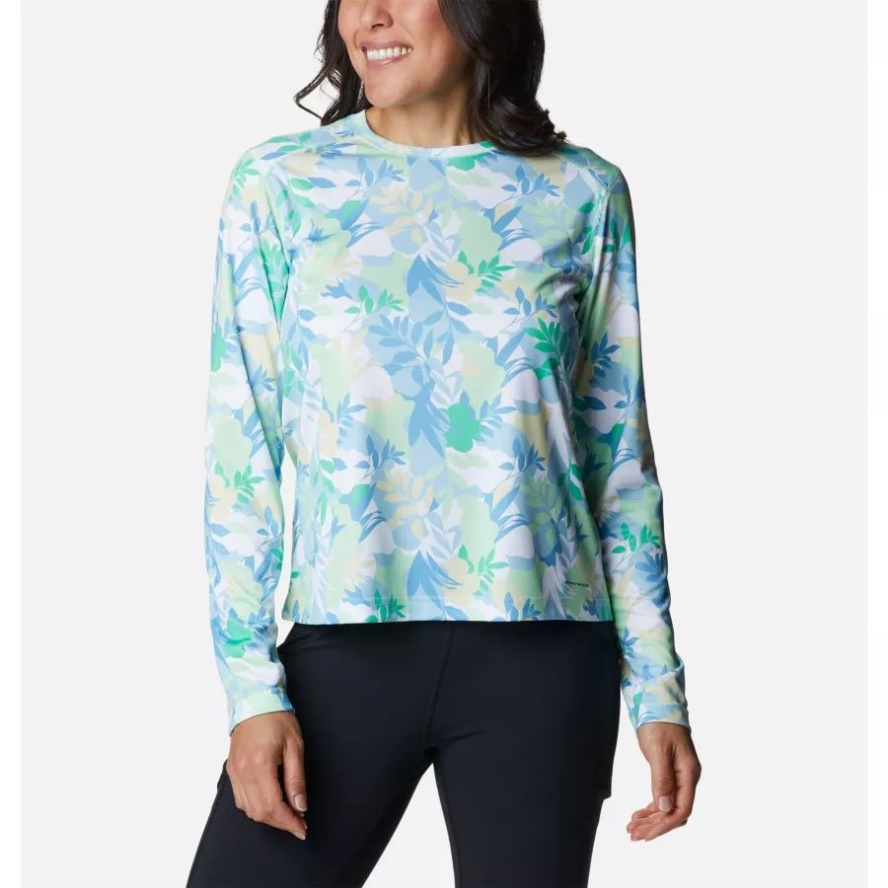 Women's Summerdry Long Sleeve Printed Shirt Columbia Sale Key West/Floriated