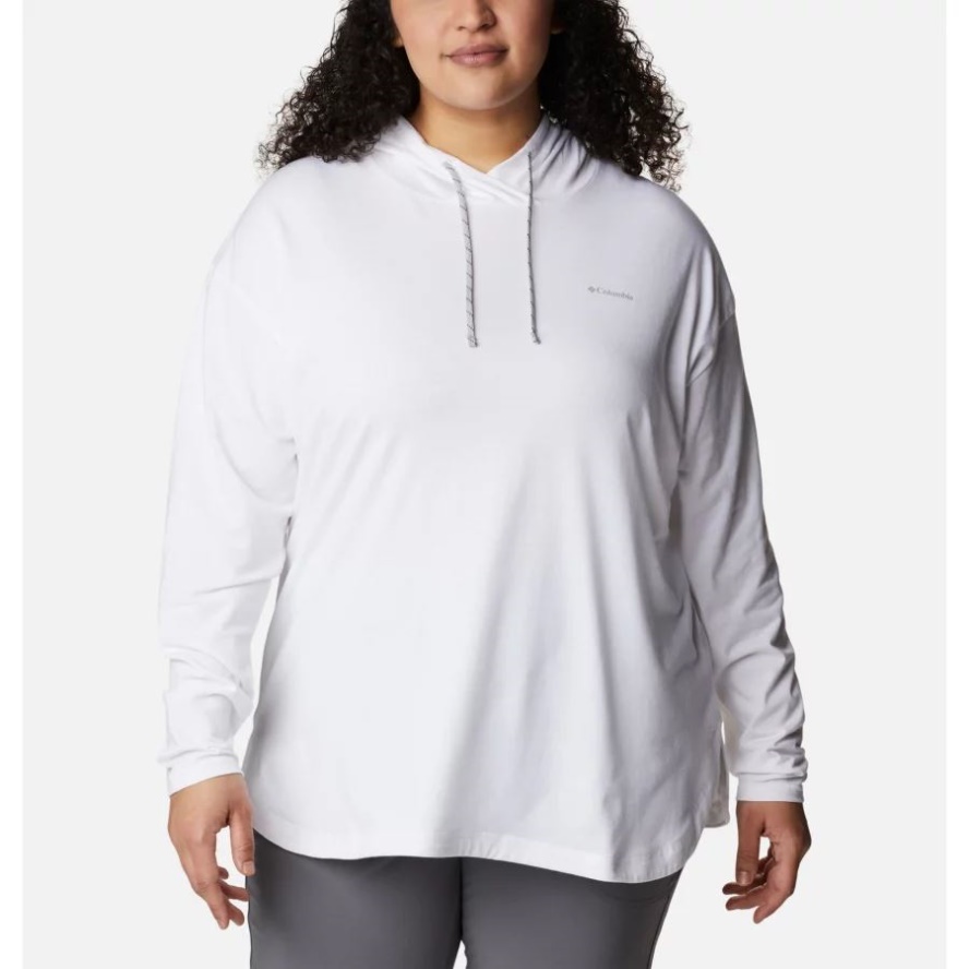 Women's Sun Trek Hooded Pullover Plus Size Columbia Sale White